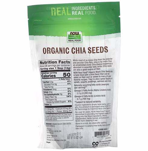 NOW Foods, Real Food, Organic Chia Seeds, 12 oz (340 g)
