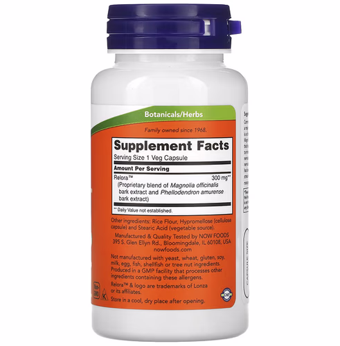 木蘭樹皮, 順勢療法: Now Foods, Relora, 300 mg, 60 Veg Capsules 木蘭樹皮, 順勢療法: Now Foods, Relora, 300 mg, 60 Veg Capsules