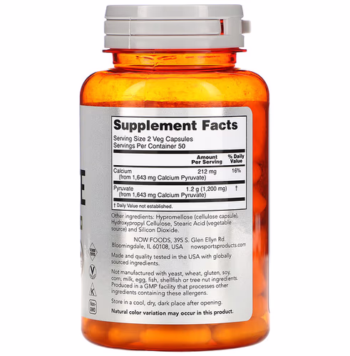 NOW Foods, Sports, Pyruvate, 300 mg, 100 Veg Capsules