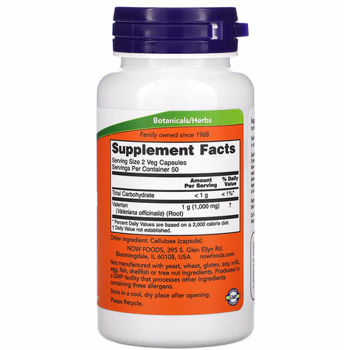 NOW Foods, Valerian Root, 500 mg, 100 Veg Capsules