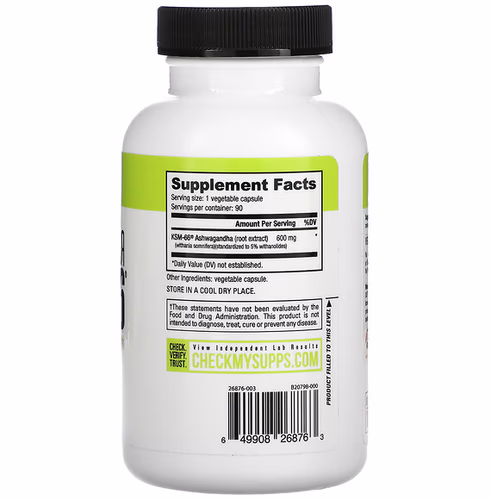 Nutrabio Labs, Ashwagandha KSM-66, 600 mg, 90 Veggie Capsules Nutrabio Labs, Ashwagandha KSM-66, 600 mg, 90 Veggie Capsules