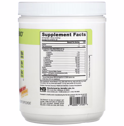 Nutrabio Labs, EAA, Strawberry Lemonade, 0.88 lb (401 g)
