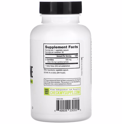 Nutrabio Labs, L-Carnitine, 500 mg, 90 Veggie Capsules