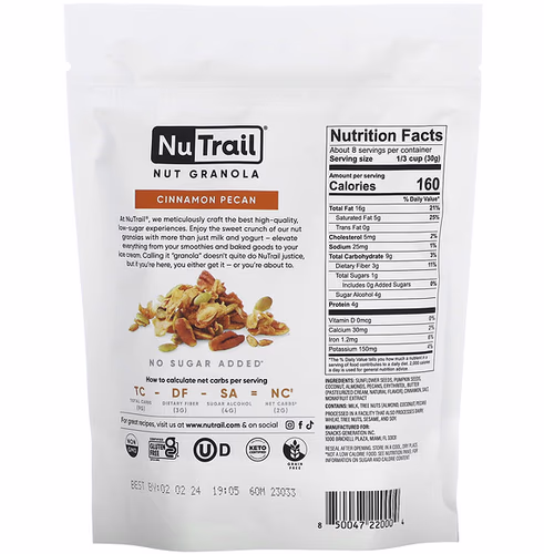NuTrail, Nut Granola, Cinnamon Pecan, 8 oz (227 g)