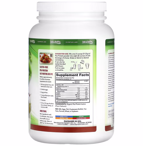 Olympian Labs, Pure Pea Protein, Unflavored, 29.76 oz (843.75 g) Olympian Labs, Pure Pea Protein, Unflavored, 29.76 oz (843.75 g)