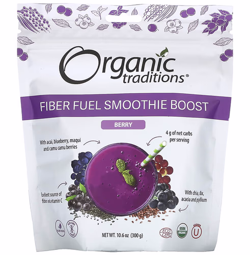 Organic Traditions Fiber Fuel Smoothie Boost,莓果味,10.6 盎司(300 克) 香港 Organic Traditions Fiber Fuel Smoothie Boost,莓果味,10.6 盎司(300 克) 香港