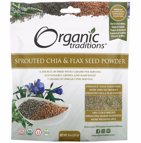 Organic Traditions, Sprouted Chia & Flax Seed Powder, 8 oz (227 g) Review Organic Traditions, Sprouted Chia & Flax Seed Powder, 8 oz (227 g) Review