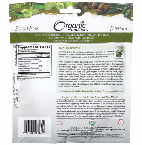 Organic Traditions, Triphala Powder, 7 oz ( 200 g) Organic Traditions, Triphala Powder, 7 oz ( 200 g)
