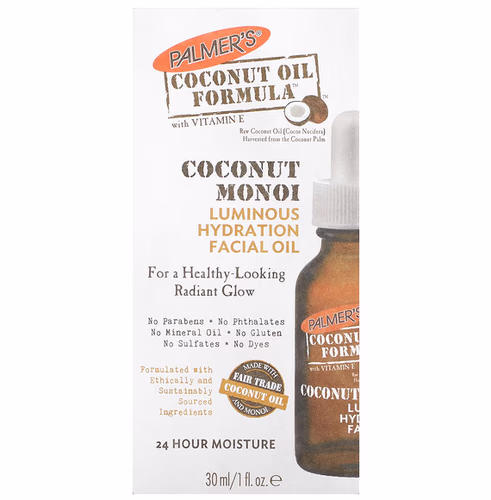 Palmers, Coconut Oil Formula with Vitamin E, Coconut Monoi Luminous Hydration Facial Oil, 1 fl oz (30 ml) Palmers, Coconut Oil Formula with Vitamin E, Coconut Monoi Luminous Hydration Facial Oil, 1 fl oz (30 ml)