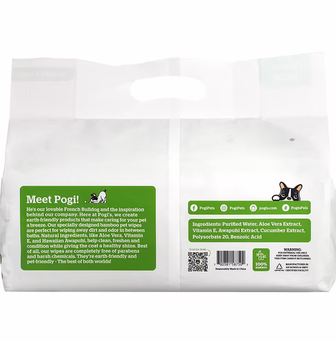 Pogi's Pet Supplies, Grooming Wipes, Travel Pack, Fragrance Free, 6 Packs, 20 Fresh Wipes Each