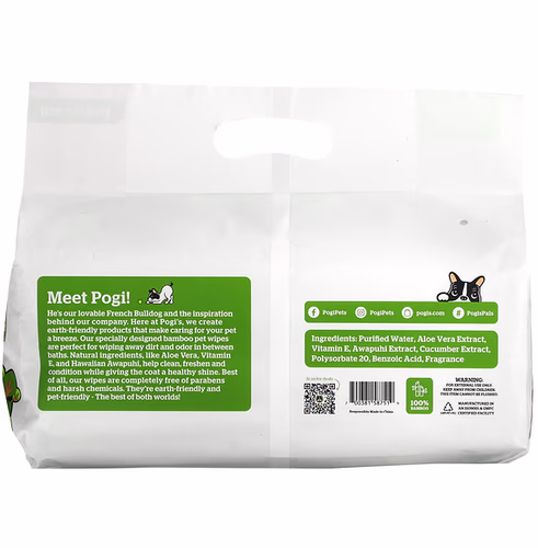 Pogi's Pet Supplies, Grooming Wipes, Travel Pack, Green Tea Leaf, 6 Packs, 20 Fresh Wipes Each