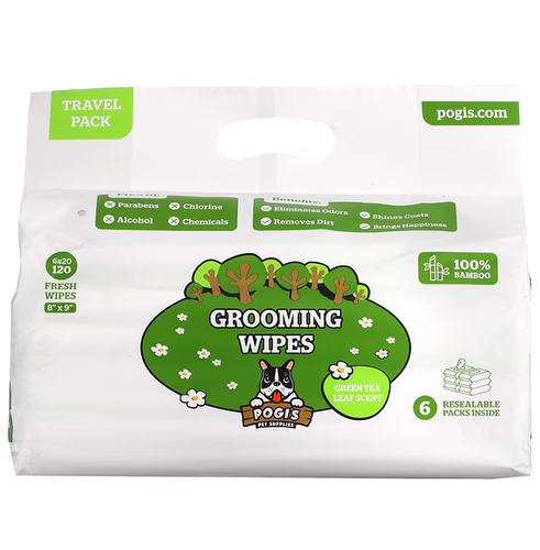 Pogi's Pet Supplies 美容濕紙巾,旅行裝,綠茶葉,6 片裝,每片 20 片新鮮濕紙巾 香港 Pogi's Pet Supplies 美容濕紙巾,旅行裝,綠茶葉,6 片裝,每片 20 片新鮮濕紙巾 香港