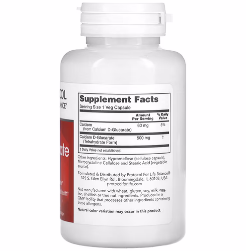 Protocol for Life Balance, Calcium D-Glucarate, 500 mg, 90 Veg Capsules Protocol for Life Balance, Calcium D-Glucarate, 500 mg, 90 Veg Capsules