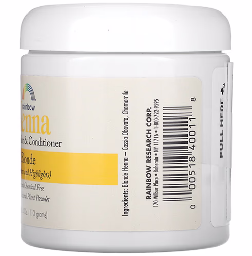 Rainbow Research, Henna, Hair Color and Conditioner, Blonde, 4 oz (113 g) Rainbow Research, Henna, Hair Color and Conditioner, Blonde, 4 oz (113 g)