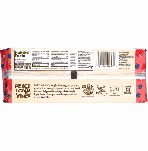 Red Vines, Licorice Tray, Made Simple, Blueberry Pomegranate Twist, 4 oz (113 g) Red Vines, Licorice Tray, Made Simple, Blueberry Pomegranate Twist, 4 oz (113 g)