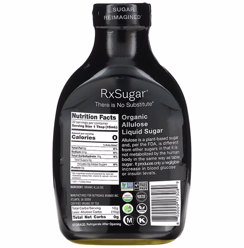 RxSugar, Organic Allulose Liquid Sugar, 16 fl oz (473 ml)