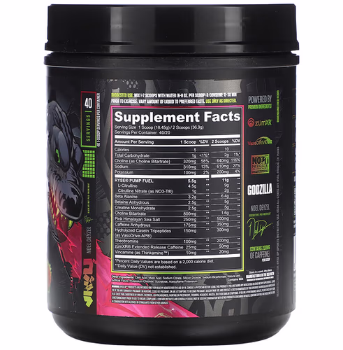Ryse Supps, Godzilla, Pre-Workout, Strawberry Kiwi, 1.6 lbs (738 g) Ryse Supps, Godzilla, Pre-Workout, Strawberry Kiwi, 1.6 lbs (738 g)