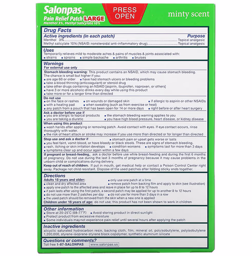Salonpas, Pain Relief Patch, Large, 9 Patches Salonpas, Pain Relief Patch, Large, 9 Patches