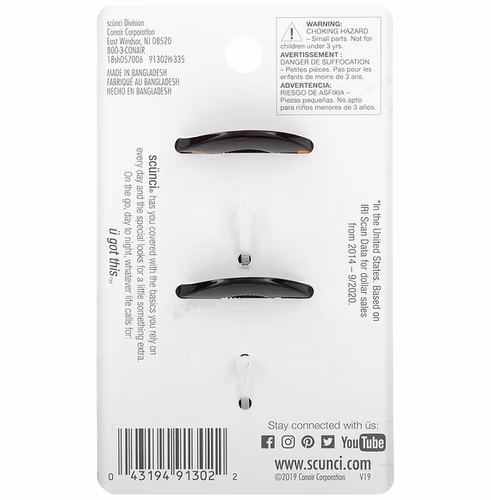 Scunci, Jaw Clips, 2 Pieces Scunci, Jaw Clips, 2 Pieces