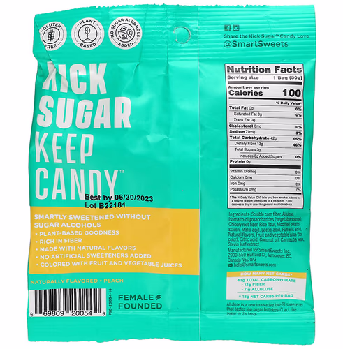 SmartSweets, Peach Rings, 1.8 oz (50 g) SmartSweets, Peach Rings, 1.8 oz (50 g)