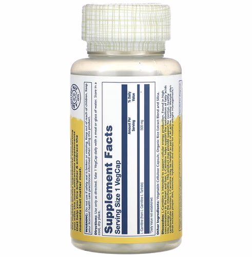 Solaray, L-Carnitine, 500 mg, 30 VegCaps