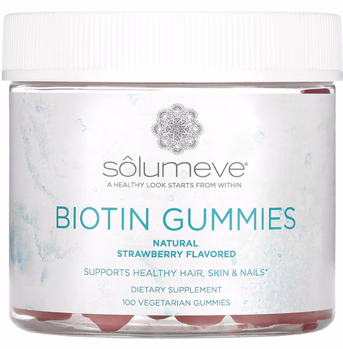 Solumeve 生物素軟糖,不含明膠,草莓口味,100 粒素食軟糖 Solumeve 生物素軟糖,不含明膠,草莓口味,100 粒素食軟糖