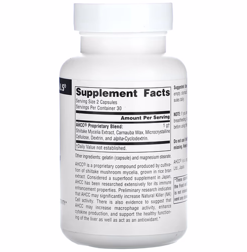 Source Naturals, AHCC, 500 mg, 60 Capsules