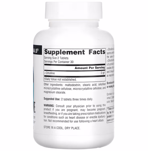 Source Naturals, L-Citrulline, 1, 000 mg, 60 Tablets Source Naturals, L-Citrulline, 1, 000 mg, 60 Tablets