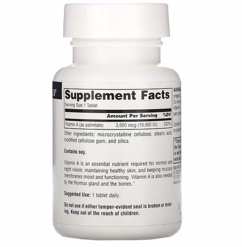 Source Naturals, Vitamin A, 10, 000 IU, 100 Tablets Source Naturals, Vitamin A, 10, 000 IU, 100 Tablets