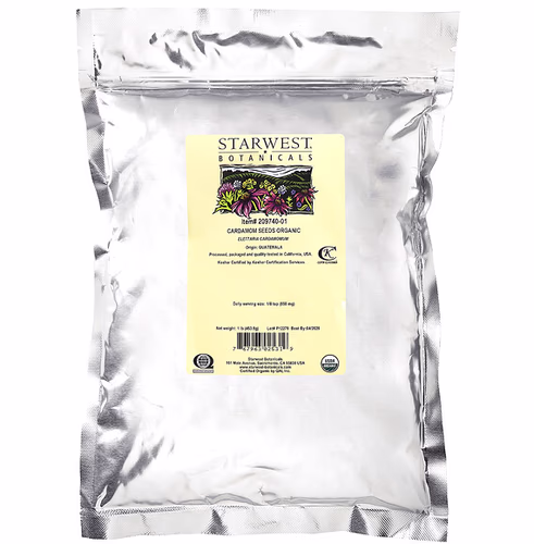 Starwest Botanicals, Organic Cardamom Seeds, 1 lb (453.6 g) Starwest Botanicals, Organic Cardamom Seeds, 1 lb (453.6 g)