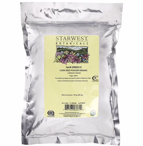 Starwest Botanicals, Organic Cumin Seed Powder, 1 lb (453.6 g) Starwest Botanicals, Organic Cumin Seed Powder, 1 lb (453.6 g)