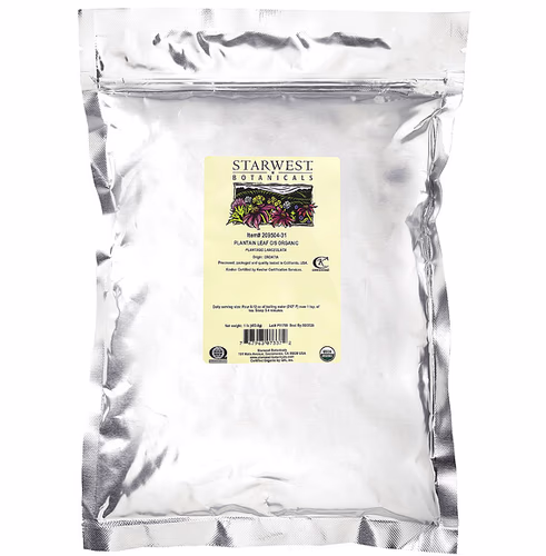 Starwest Botanicals, Organic Plantain Leaf C/S, 1 lb (453.6 g) Starwest Botanicals, Organic Plantain Leaf C/S, 1 lb (453.6 g)