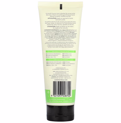 Sukin, Hand and Nail Cream, Lime & Coconut, 4.23 oz (125 ml) Sukin, Hand and Nail Cream, Lime & Coconut, 4.23 oz (125 ml)