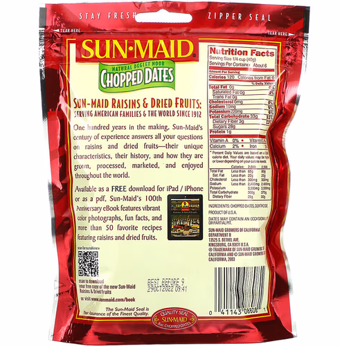 Sun-Maid, Natural Deglet Noor Chopped Dates, 8 oz (227 g) Sun-Maid, Natural Deglet Noor Chopped Dates, 8 oz (227 g)