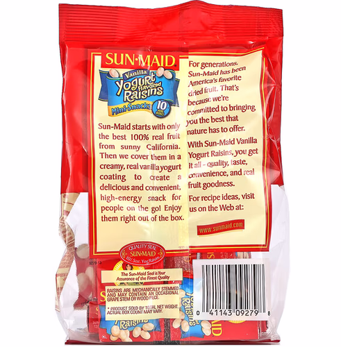 Sun-Maid, Yogurt Flavored Raisins, Mini-Snacks, Vanilla, 10 Mini-Boxes, 5 oz (142 g)