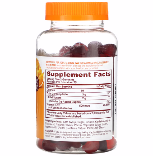 Sundown Naturals, B12 Gummies, Raspberry, Mixed Berry & Orange, 250 mcg, 150 Gummies Sundown Naturals, B12 Gummies, Raspberry, Mixed Berry & Orange, 250 mcg, 150 Gummies