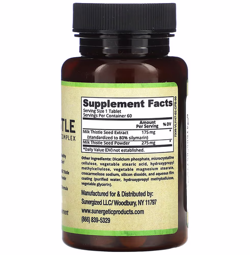 Sunergetic, Milk Thistle Complex, 60 Tablets