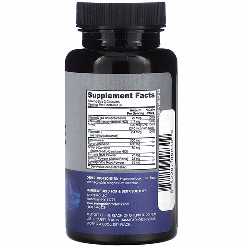 Sunergetic, Nerve Support, 60 Capsules Sunergetic, Nerve Support, 60 Capsules