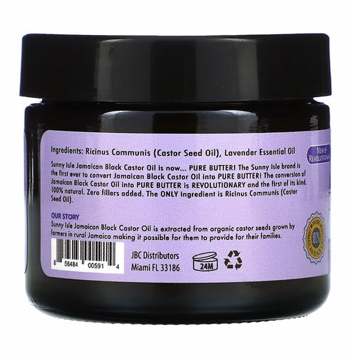 Sunny Isle, Jamaican Black Castor Oil, Pure Butter, Lavender, 2 fl oz Sunny Isle, Jamaican Black Castor Oil, Pure Butter, Lavender, 2 fl oz