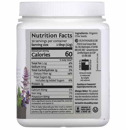 Sunwarrior, Chia Seeds, 12.69 oz (360 g)