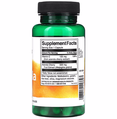 Swanson, Acerola, 500 mg, 60 Capsules