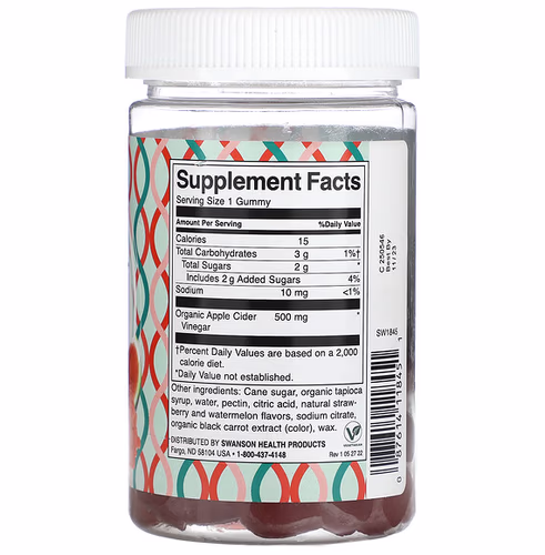 Swanson, Apple Cider Vinegar, Strawberry Watermelon, 60 Gummies Swanson, Apple Cider Vinegar, Strawberry Watermelon, 60 Gummies