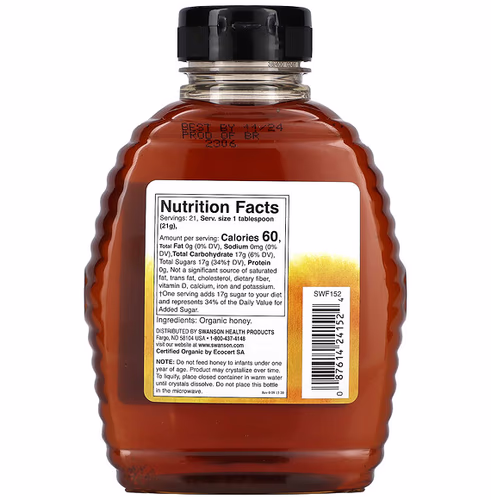 Swanson, Certified Organic Wildflower Honey, 16 oz (454 g) Swanson, Certified Organic Wildflower Honey, 16 oz (454 g)
