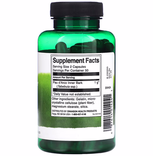 Swanson, Full Spectrum Pau d'Arco, 500 mg, 100 Capsules Swanson, Full Spectrum Pau d'Arco, 500 mg, 100 Capsules
