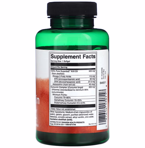 Swanson, Krill Oil & Curcumin, 60 Softgels Swanson, Krill Oil & Curcumin, 60 Softgels