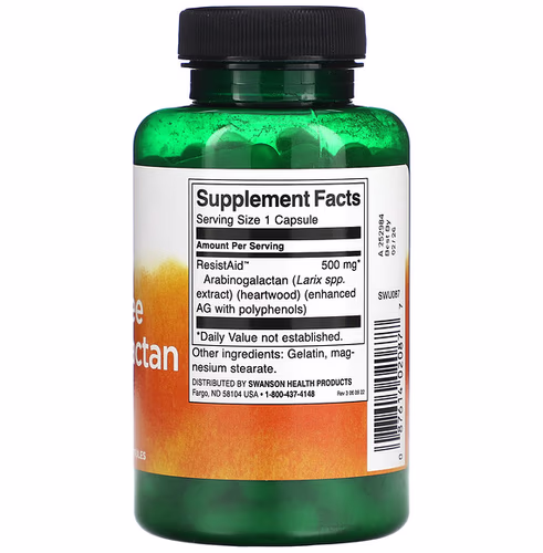 Swanson, Larch Tree Arabinogalactan, 500 mg, 90 Capsules Swanson, Larch Tree Arabinogalactan, 500 mg, 90 Capsules