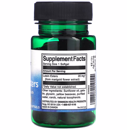 Swanson, Lutein Esters, 20 mg, 60 Softgels Swanson, Lutein Esters, 20 mg, 60 Softgels