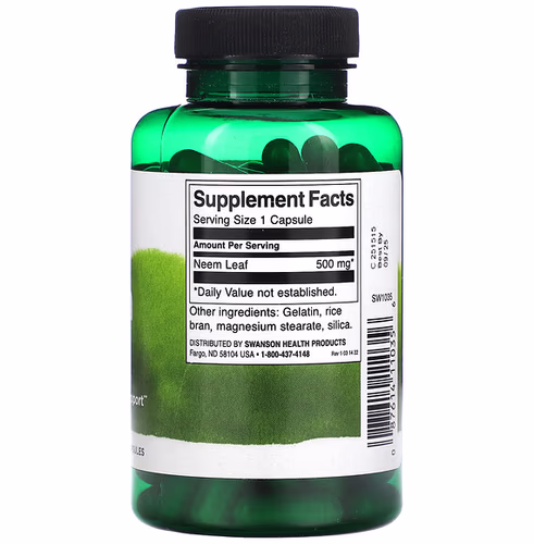 Swanson, Neem Leaf, 500 mg, 100 Capsules