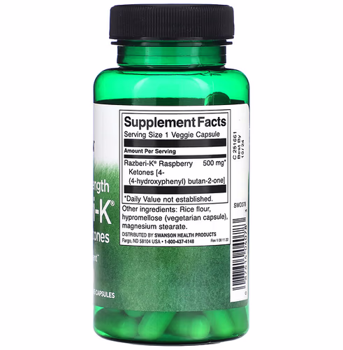 Swanson, Razberi-K, Raspberry Ketones, Maximum Strength, 500 mg, 60 Veggie Capsules Swanson, Razberi-K, Raspberry Ketones, Maximum Strength, 500 mg, 60 Veggie Capsules
