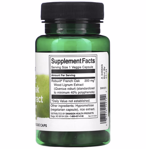 Swanson, Robuvit French Oak Wood Extract, 200 mg, 30 Veggie Caps Swanson, Robuvit French Oak Wood Extract, 200 mg, 30 Veggie Caps